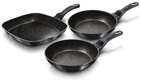 Set 3 tigai marmorate antiaderente Berlinger Haus Carbon Pro BH 6904, curatare usoara, inductie