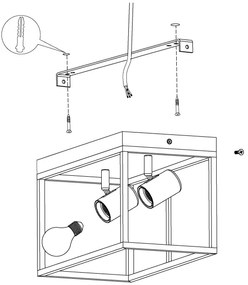 Eglo 98332 - Plafonieră SILENTINA 2xE27/40W/230V