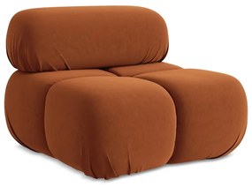 Modul pentru canapea modulară portocaliu cu tapițerie din catifea (de mijloc) Lokua – Makamii