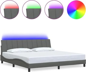 vidaXL Cadru de pat fără saltea, Hanko, gri închis, 200x200 cm, textil