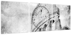 Tablou - Carte poștală de epocă a orașului N⁰1 (cu ceas) (90x30 cm)