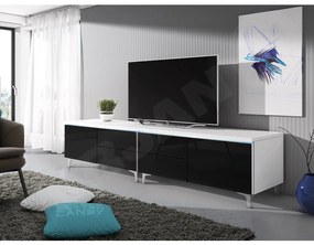 Set 2 mese TV Clea XI W Double (Alb + lucios Alb) (cu iluminat LED albastru). 1106200