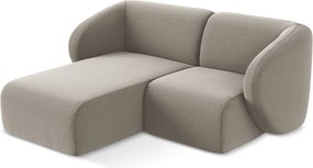 Colțar maro deschis cu tapițerie din catifea (cu colț pe partea stângă/cu șezlong) Lani – Makamii