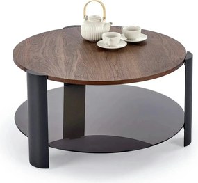 Masuta cafea LIRA, nuc/negru, 80x43 cm