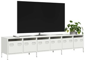 vidaXL Dulap TV, alb, 202x39x43,5 cm, oțel laminat la rece