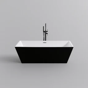 CUBE Cadă de baie freestanding, alb-negru, 170x75x58 cm