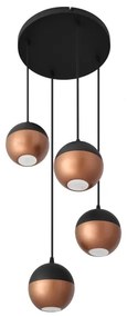 Lustră LED pe cablu MIDWAY 4xGU10/4,8W/230V negru/cupru