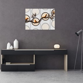Tablou artistic - Păsărele pe creangă (70x50 cm)