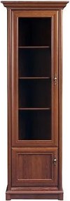 Vitrina KENT stanga, castan, PAL/sticla securizata, 71x43x205 cm