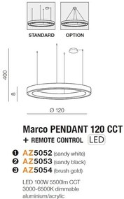 Lustra LED XXL cu telecomanda design circular MARCO 120 CCT GO