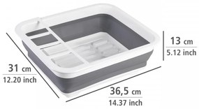 Scurgator de vase pliabil, Wenko, 36.5 x 13 x 31 cm, polipropilena/plastic, alb/gri