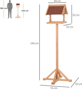 PawHut Hrănitoare pentru păsări exterioară pe picior, acoperiș rezistent la intemperii, lemn masiv, 55 x 55 x 144 cm, lemn natural | Aosom Romania
