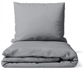 Lenjerie de pat gri din microsatin pentru pat de o persoană 140x200 cm Basic – Bonami Essentials