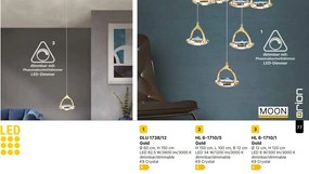 Lustra LED suspendata cu cristal K9 design lux MOON 12L