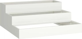 vidaXL Vază pentru Grădină Alb 90 x 90 x 35 cm Oțel laminat la rece