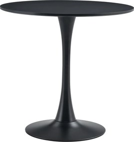 Masă de sufragerie, negru, diametru 80 cm, REVENTON NEW
