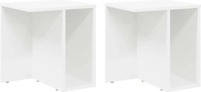 vidaXL Masă laterală 2 pcs Alb 37 x 32 x 40 cm Lemn compozit