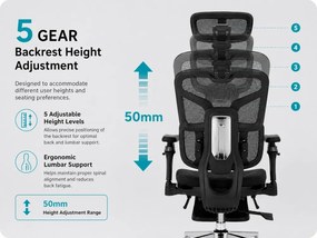 RESIGILAT- DeluxStar T9 FOAM Premium – Scaun ergonomic, Cotiere 6D, Suport Lombar Adaptiv, Spătar Reglabil pe Înaltime în 5 pozitii, Mecanism Înclinare/Blocare, Șezut buretat, Negru