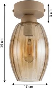 BRILAGI -LED Plafonieră R GLASS 1xE27/60W/230V Ø 17 cm bej/bej fumuriu