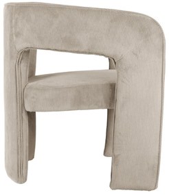 Fotoliu bej cu tapițerie din catifea reiată Vigor – Leitmotiv