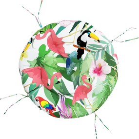 vidaXL Pernă rotundă multicolor, Ø 60 x11 cm, țesătură Oxford