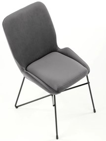 Scaun de masA catifea Culoare Gri, LASE 454