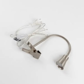 Lampă LED cu clemă, 3,2 W, 230 V, crom mat