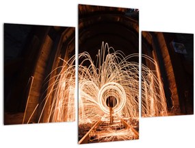 Tablou - Show de lumini deasupra șinelor (90x60 cm)