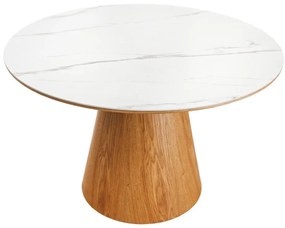 Masa rotunda, Ceramica Alba, Furnir Stejar, UNIQUE 120cm A-45143 VC