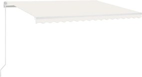 vidaXL Copertină automată cu senzor vânt & LED, crem, 450x300 cm