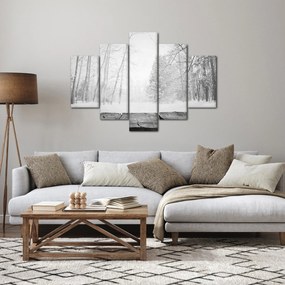 Tablou - Pier de lemn în timpul iernii (150x105 cm)