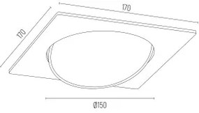 Spot incastrat directionabil tavan fals OLIMP PLUS 1 alb