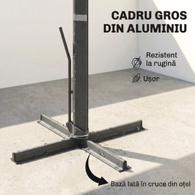 Outsunny Umbrelă Suspendată 3.6x3 m Rotativă și Inclinabilă Gri Deschis | Aosom Romania