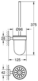 GROHE ESSENTIALS CUBE - Set pentru curățarea toaletei, grafit - 40513AL1