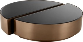 Set 2 masute de cafea design elegant LUX Astra, cupru-negru 113932 HZ