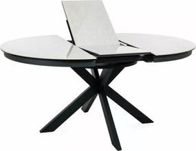 Masa extensibila Porto Ceramic bej lucios/negru mat L120-160xl120 cm