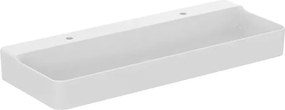 Lavoar suspendat Ideal Standard Atelier Conca 120 cm alb lucios cu 2 orificii baterie