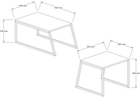 Set 2buc. măsuțe cafea Nulubo 1 (stejar) . 1093235