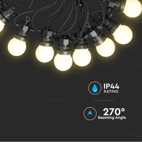 Șir LED exterior STRING 5m 10xLED/0,5W/230V IP44 3000K