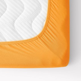 Goldea cearceaf de pat jersey cu elastic - portocaliu 160 x 200 cm