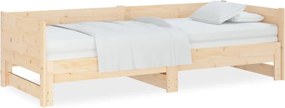 vidaXL Pat extensibil de zi, 2x(90x190) cm, lemn masiv de pin