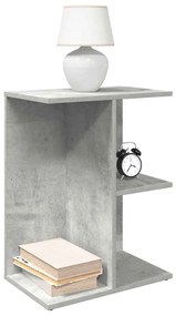 vidaXL Noptiere 2 buc Beton Gri 46,5x29x61 cm Lemn prelucrat