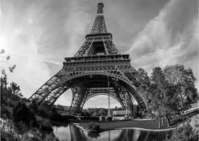 Tablou - Turnul Eiffel, alb-negru (70x50 cm)