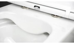 Deante CGRD6ZPW - Vas WC suspendat rotund cu capac SoftClose, ceramică, alb