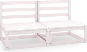 vidaXL Set mobilier de grădină cu 2 locuri, alb, lemn masiv de pin
