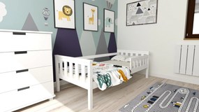 Pat pentru copii MONTY 90 x 200 cm, alb Saltea: fara saltea, Somiera: fara somiera