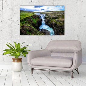 Tablou - Cascada intre stânci (90x60 cm)