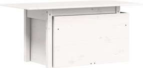 vidaXL Masă de grădină, alb, 100x50x75 cm, lemn masiv de pin