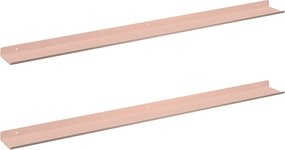 vidaXL Raft suspendat Pe perete 2 pcs Roz 100 x 9 x 2,5 cm Oțel