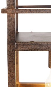 Lampă suspendată inteligentă maro ruginiu cu raft inclusiv 4 WiFi A60 - Cage Rack